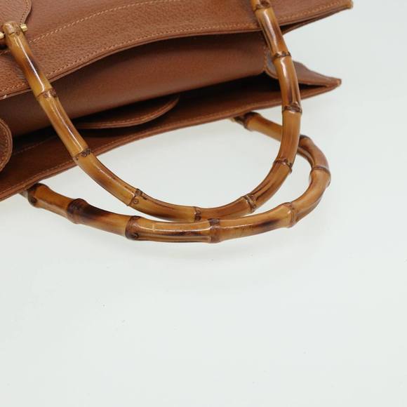 GUCCI Bamboo Hand Bag Leather Brown 002 1186 0260 Auth 81198 - Picture 7 of 16